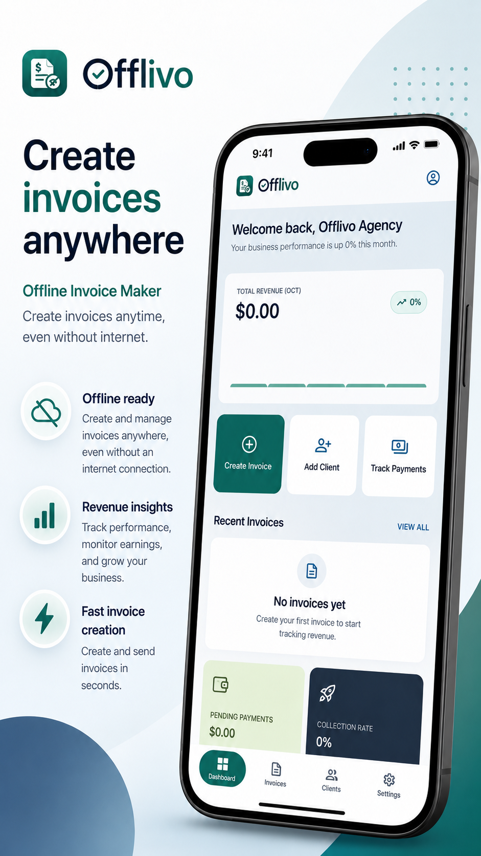 Offlivo invoice maker app screenshot