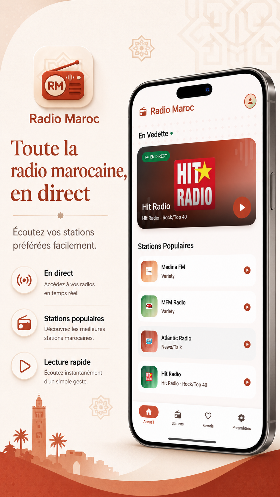 Radio Maroc mobile radio station app screenshot